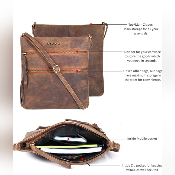 Estalon leather crossbody handbag - Picture 4 of 4